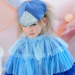 Best Meri Meri Blue Bird Costume: Tulle Cape And Velvet Headpiece And Sequined Fabric