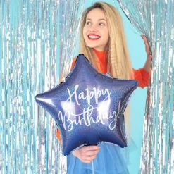 Shop Party Deco Blue Happy Birthday Balloon