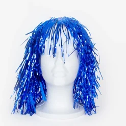 Hot Petit Clown Blue Mylar Wig