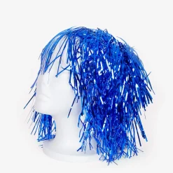 Cheap Petit Clown Blue Mylar Wig