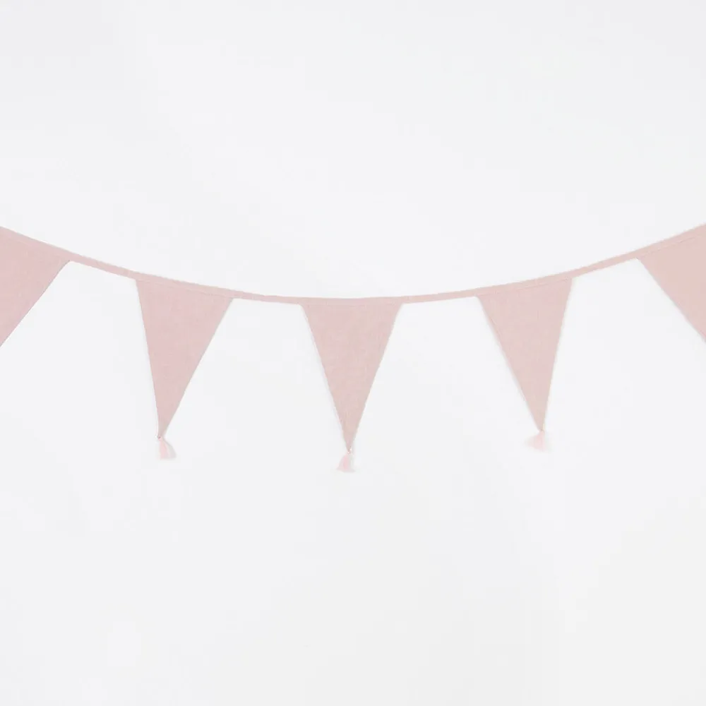 Best Sale A Little Lovely Company Bunting Garland In Powder Pink Fabric