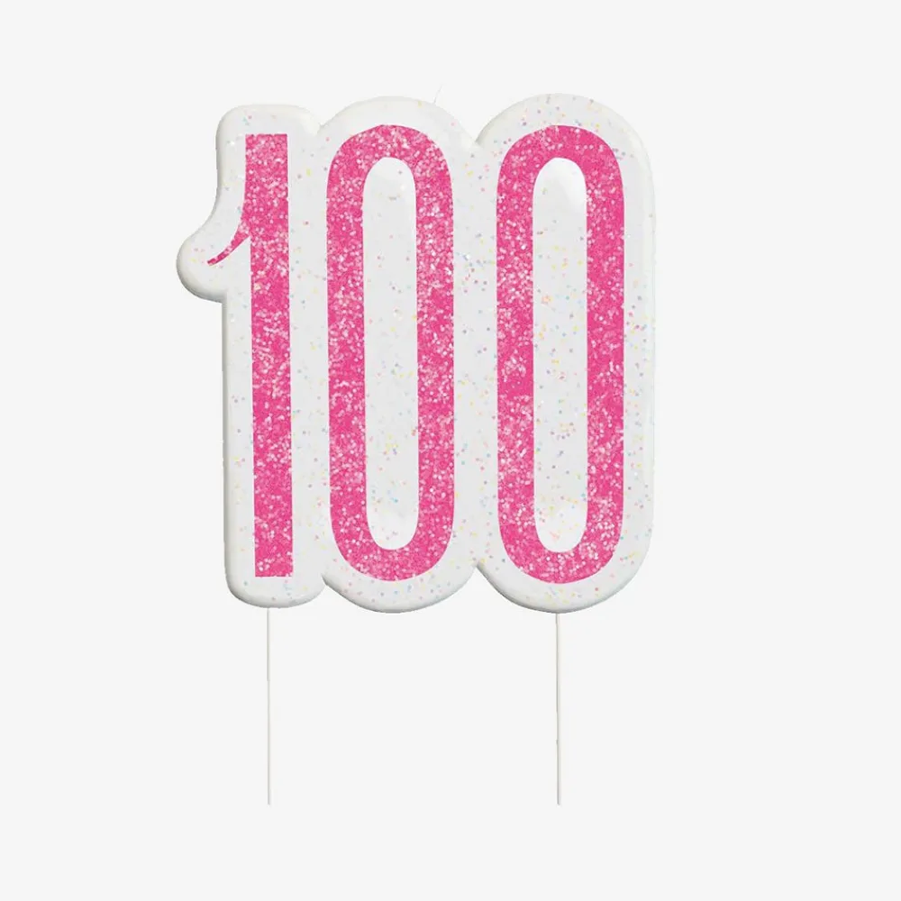 Flash Sale Unique Party Candle 100 Years Pink