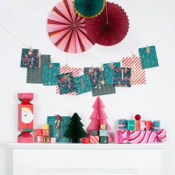 Discount Party Deco Christmas - 3 Christmas Paper Rosettes