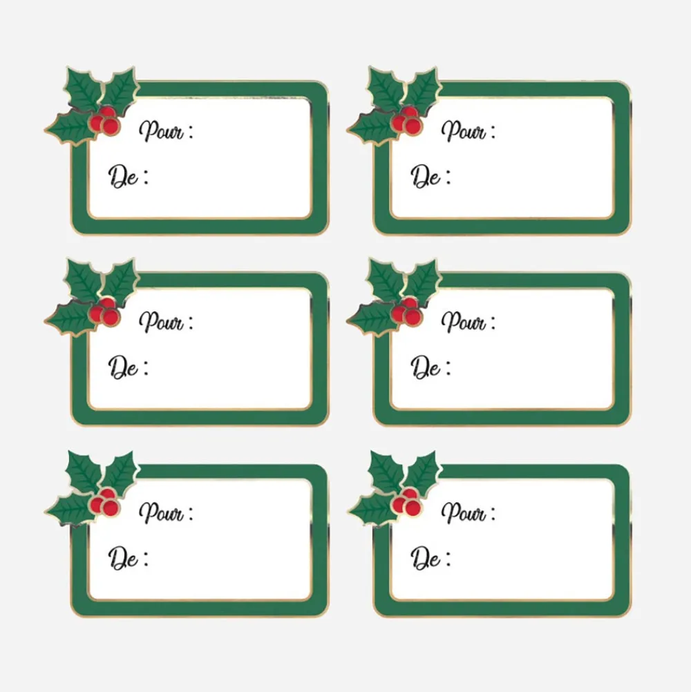 Best Sale Party Pro Christmas - 12 Holly Gift Tags