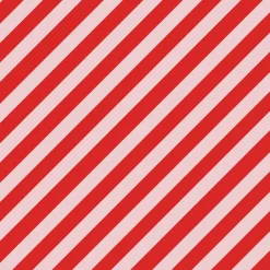 Clearance Party Deco Christmas - 1 Roll Of Red Striped Gift Paper