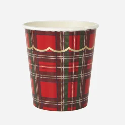 Sale Party Pro Christmas - 8 Tartan Scalloped Cups