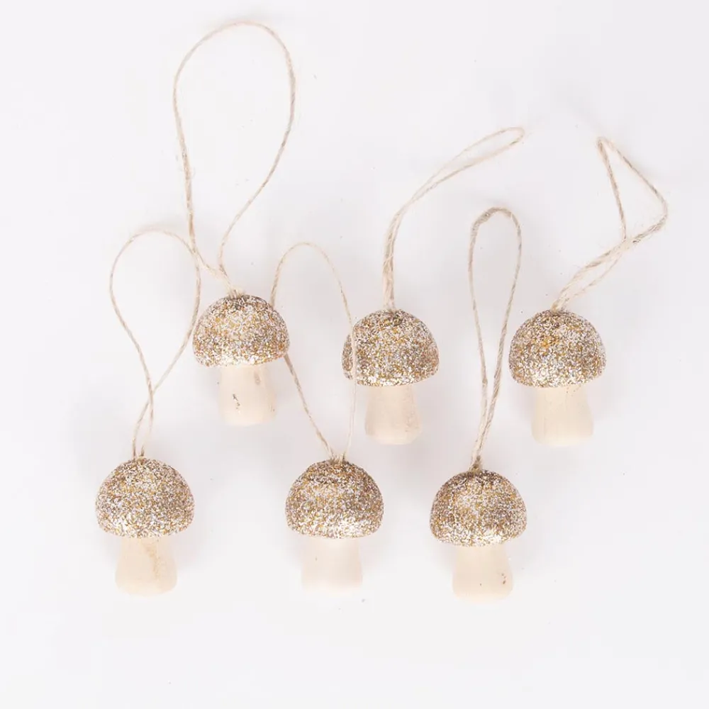 Outlet Rico Design Christmas - Gift Tags Glittery Copper Mushrooms