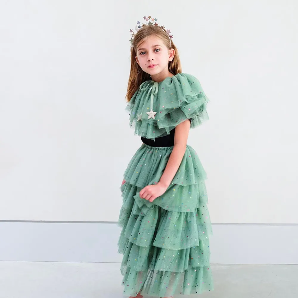 Fashion Mimi & Lula Christmas - Green Tulle Christmas Tree Cape