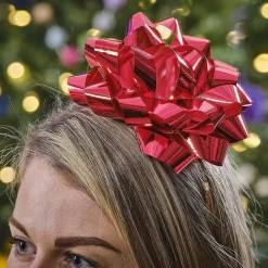Discount Ginger Ray Christmas - Red Gift Bow Headband
