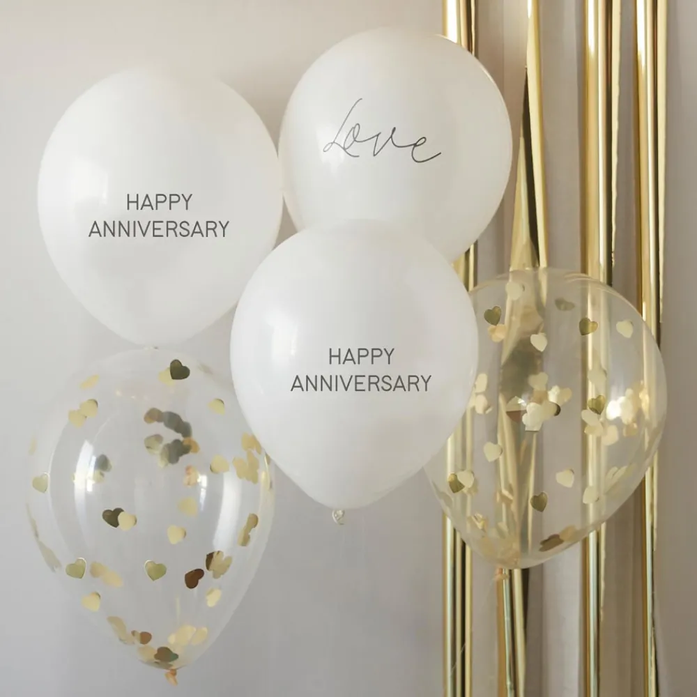 Sale Ginger Ray Cluster Of 5 Wedding Anniversary Balloons