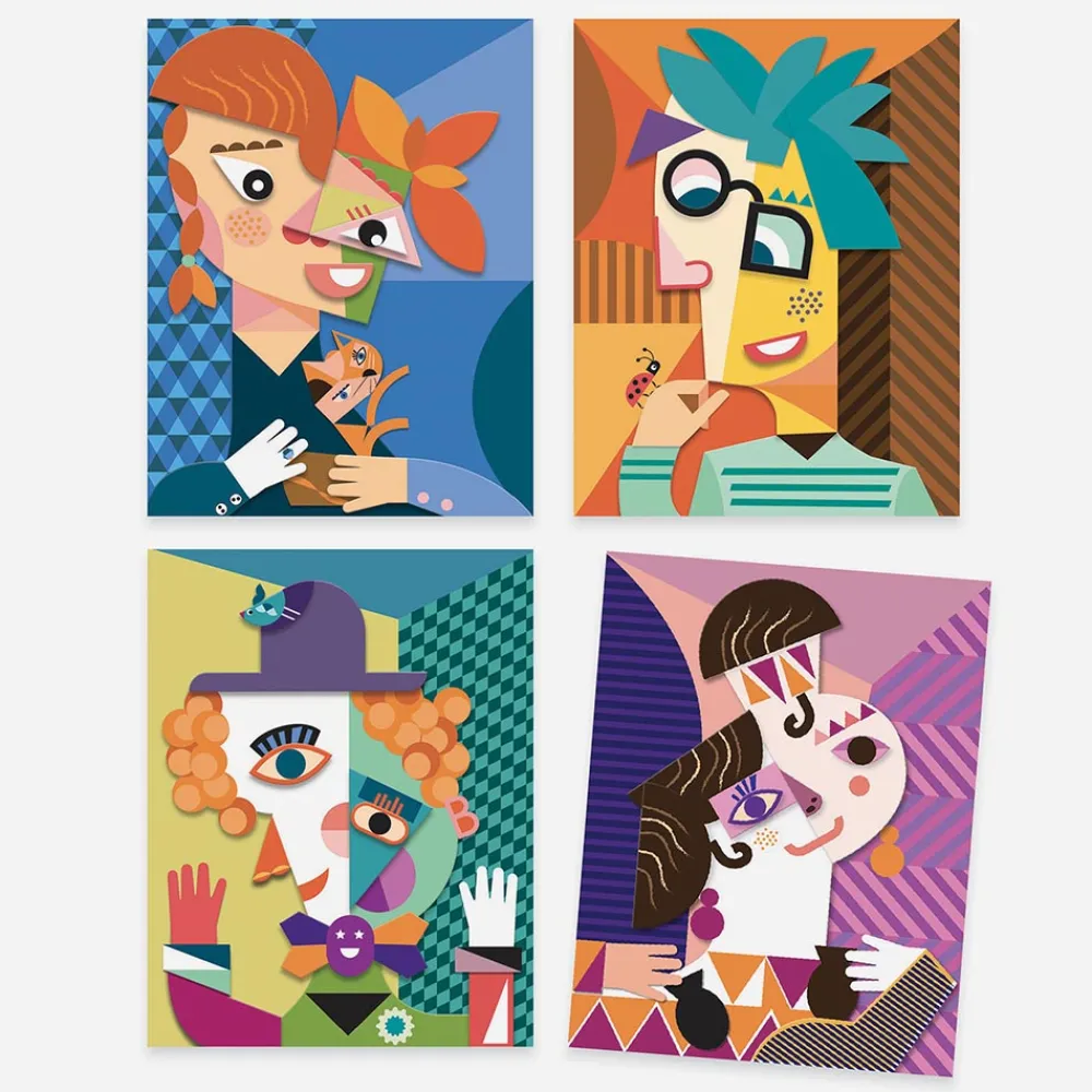 Cheap Djeco Collage Activity: Squared Heads