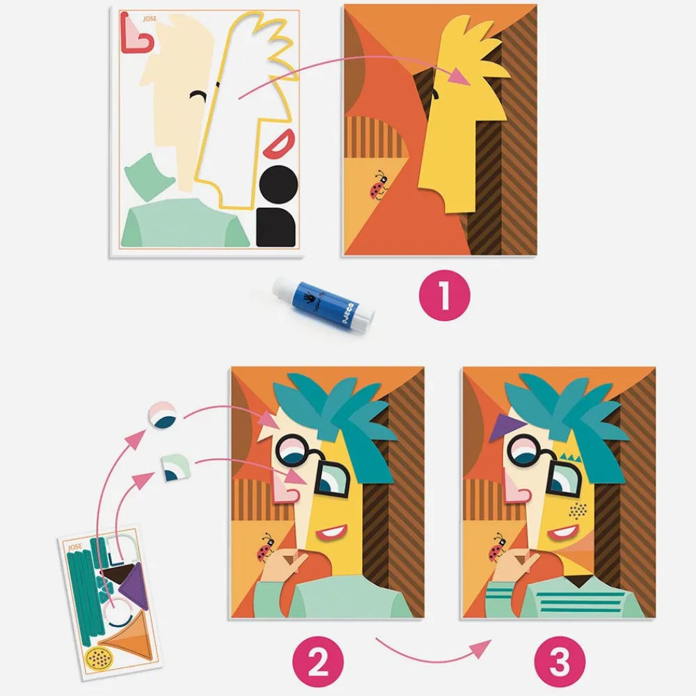 Cheap Djeco Collage Activity: Squared Heads