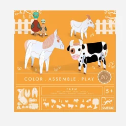Cheap Djeco Coloring And Assembly Activity: Farm