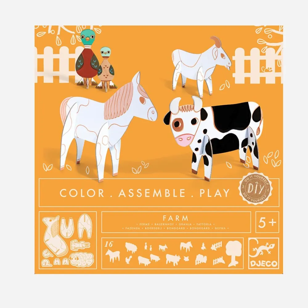 Cheap Djeco Coloring And Assembly Activity: Farm