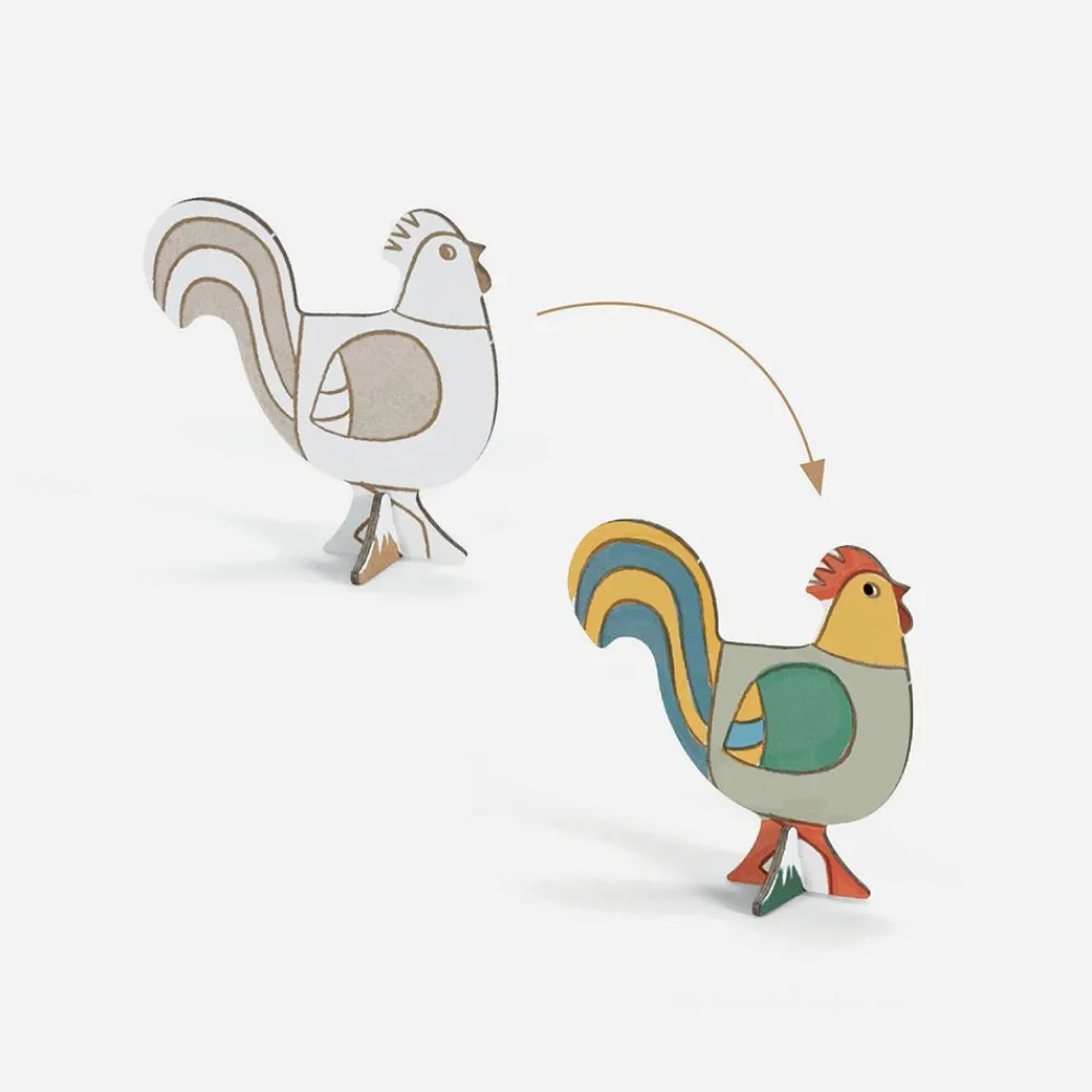 Cheap Djeco Coloring And Assembly Activity: Farm