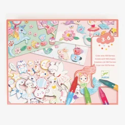 Shop Djeco Coloring And Collage Activity: A World To Create, Princesses, Fairies, Mermaids