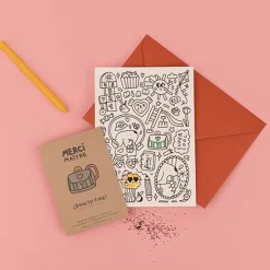 Outlet La Fabrique à sachets Coloring Card And Seeds To Sow - Thank You Master