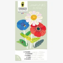 Sale Pirouette Cacahouete Creative Leisure Kit: Bouquet Of 3 Flowers To Create And 9 Stickers