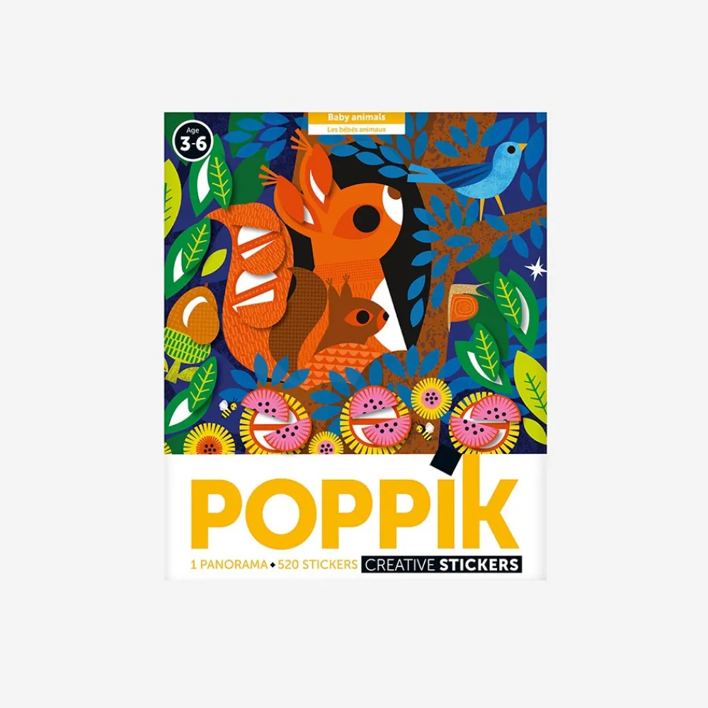 New Poppik Creative Poster + 520 Stickers: Baby Animals