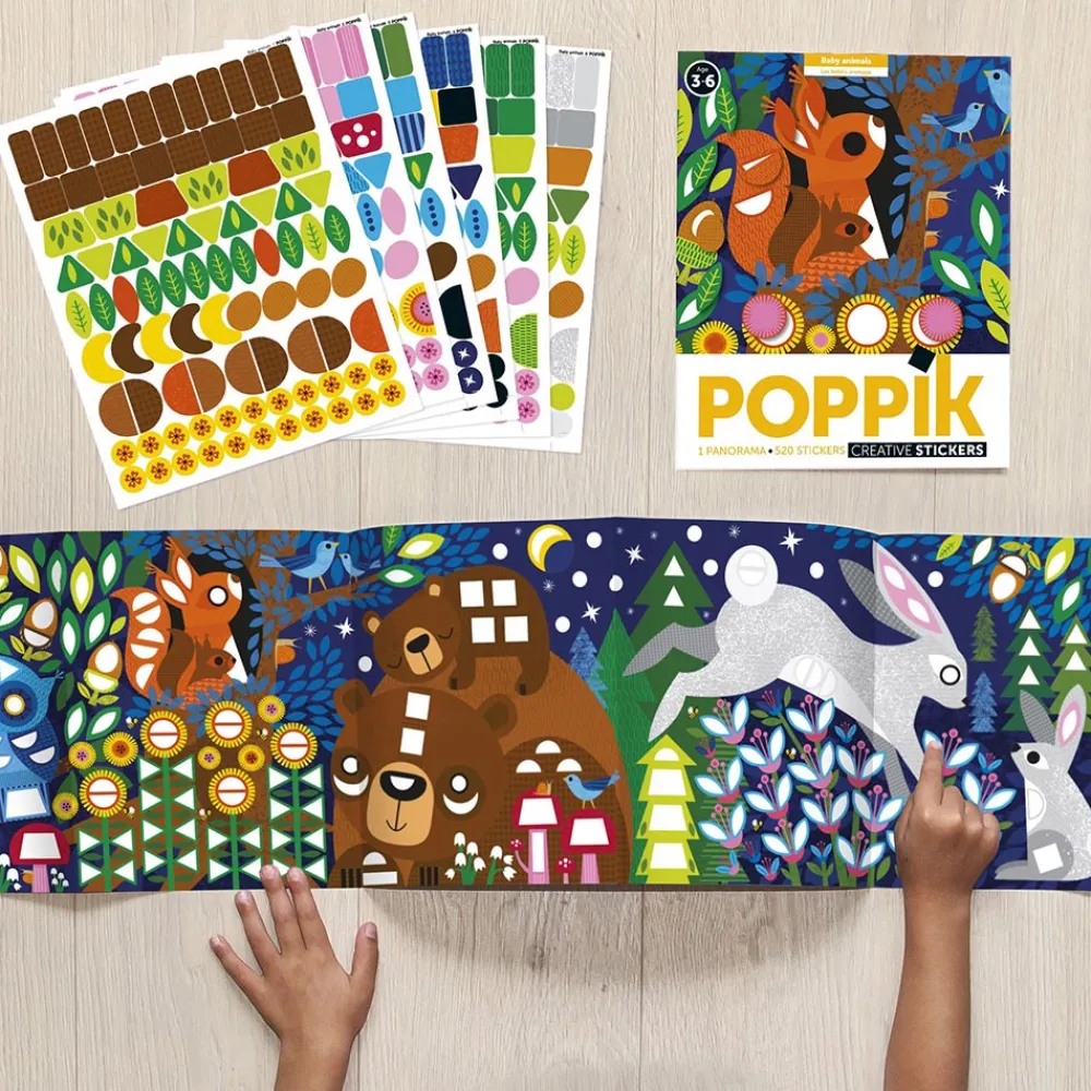 Fashion Poppik Creative Poster + 520 Stickers: Baby Animals