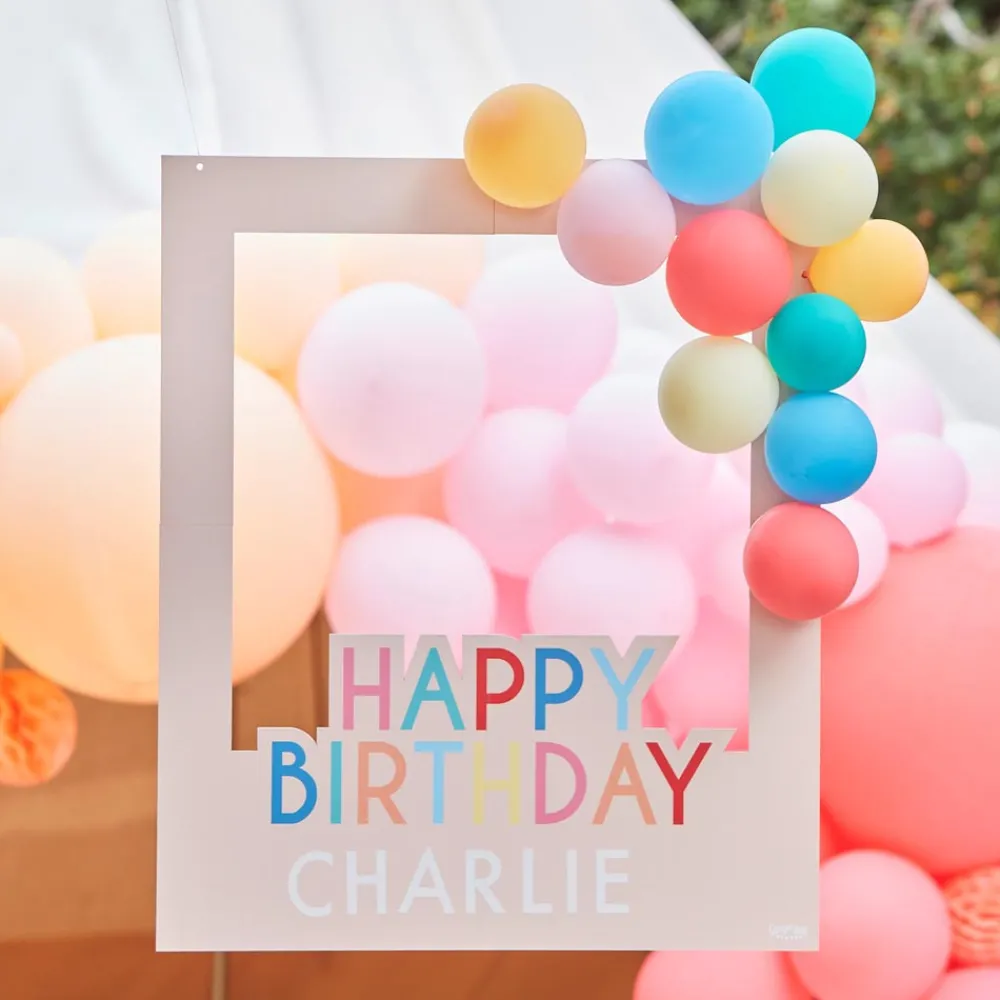 Best Sale Ginger Ray Customizable Birthday Frame With Multicolored Balloons