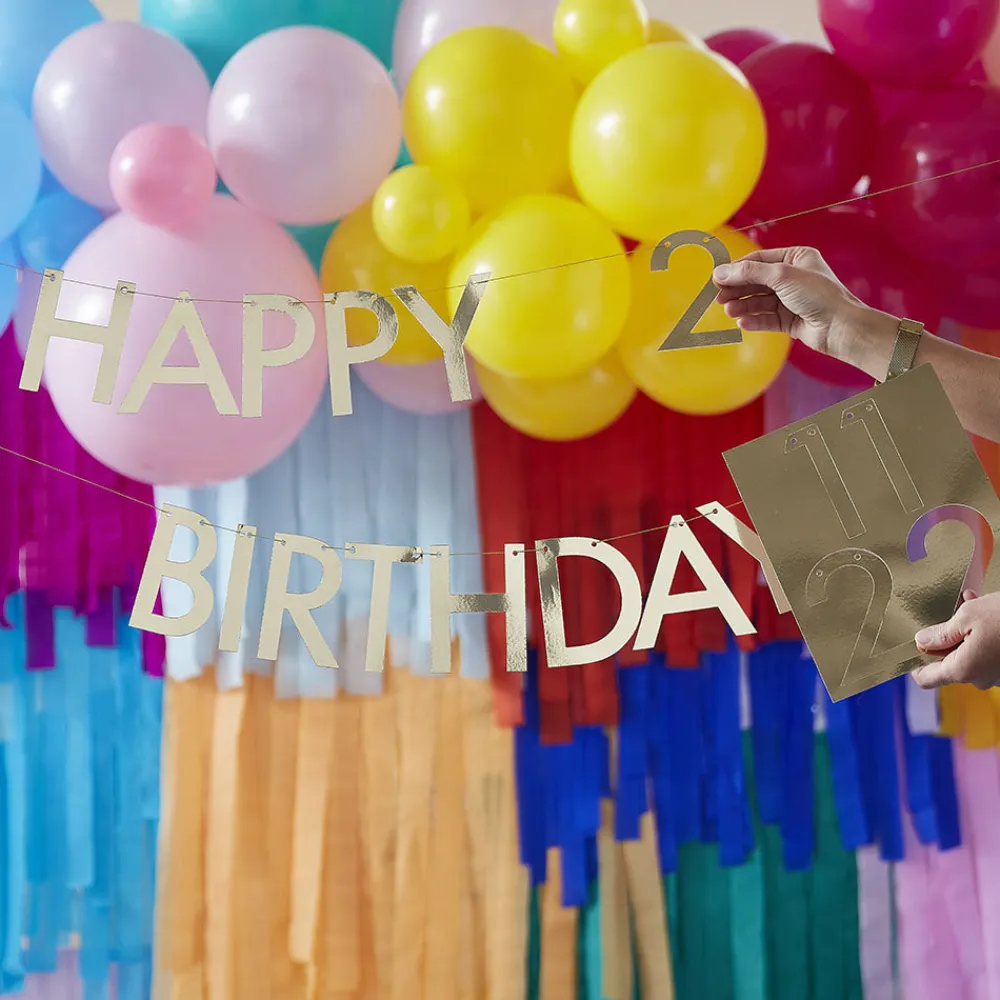 Sale Ginger Ray Customizable Golden Happy Birthday Garland