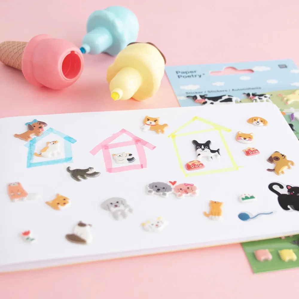 New Rico Design Cute Cat Gel Stickers