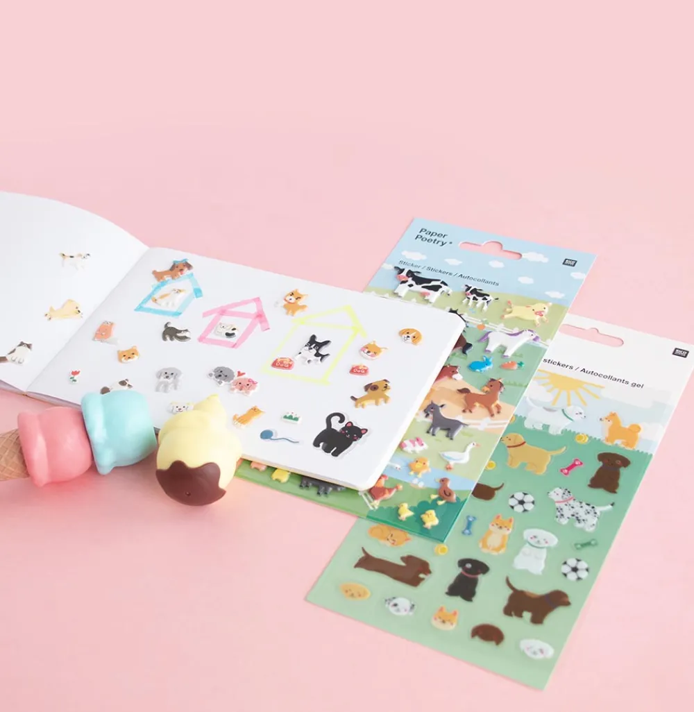 Fashion Rico Design Cute Dogs Gel Stickers