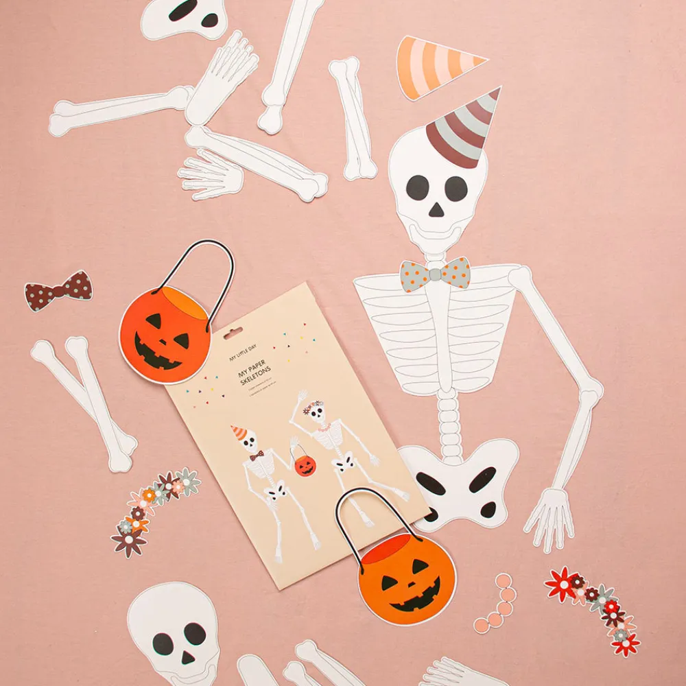 Cheap My Little Day Decoration 2 Halloween Paper Skeletons