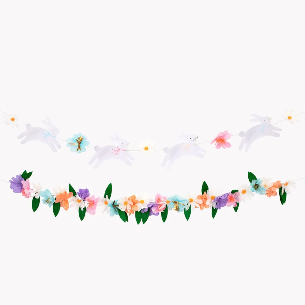 Cheap Meri Meri Easter Garlands: 1 Flower Garland And 1 Bunny Garland