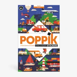 New Poppik Educational Poster + 44 Stickers: Vehicles
