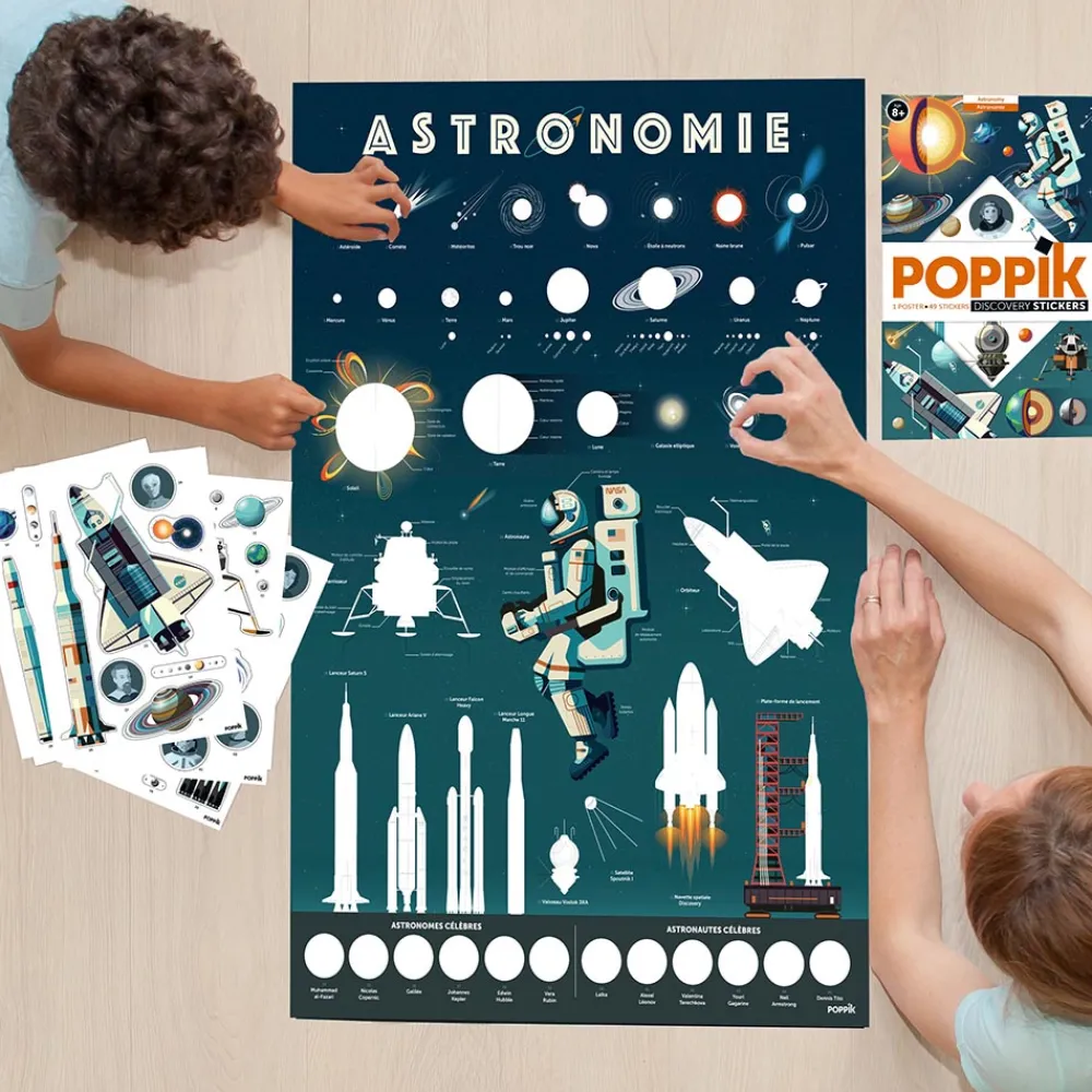 Cheap Poppik Educational Poster + 44 Stickers: Astronomy