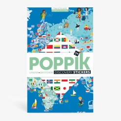 Fashion Poppik Educational Poster + 200 Stickers: Flags Of The World