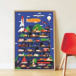 Cheap Poppik Educational Poster + 44 Stickers: Vehicles