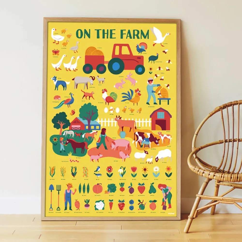 Flash Sale Poppik Educational Poster + 58 Stickers: Farm Animals