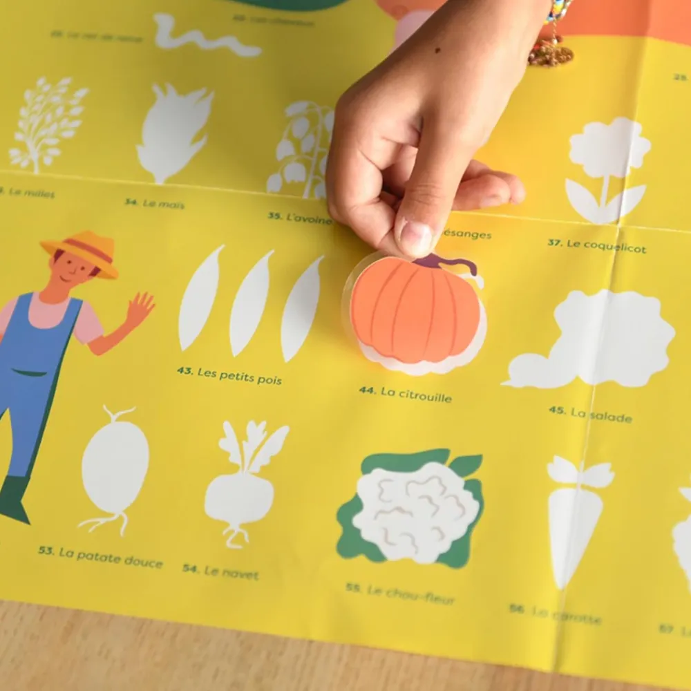 Flash Sale Poppik Educational Poster + 58 Stickers: Farm Animals