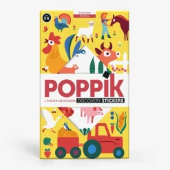 Best Poppik Educational Poster + 58 Stickers: Farm Animals