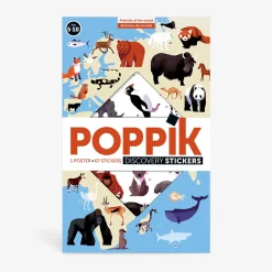 Best Poppik Educational Poster + 67 Stickers: Animals Of The World