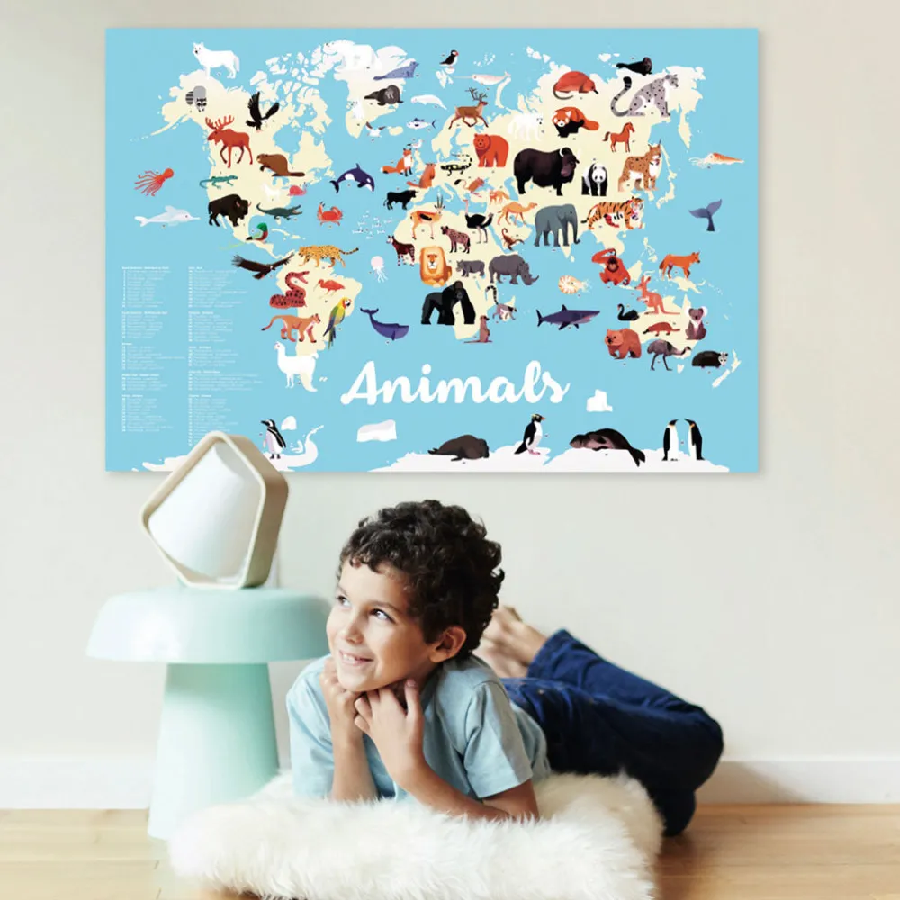 Best Poppik Educational Poster + 67 Stickers: Animals Of The World