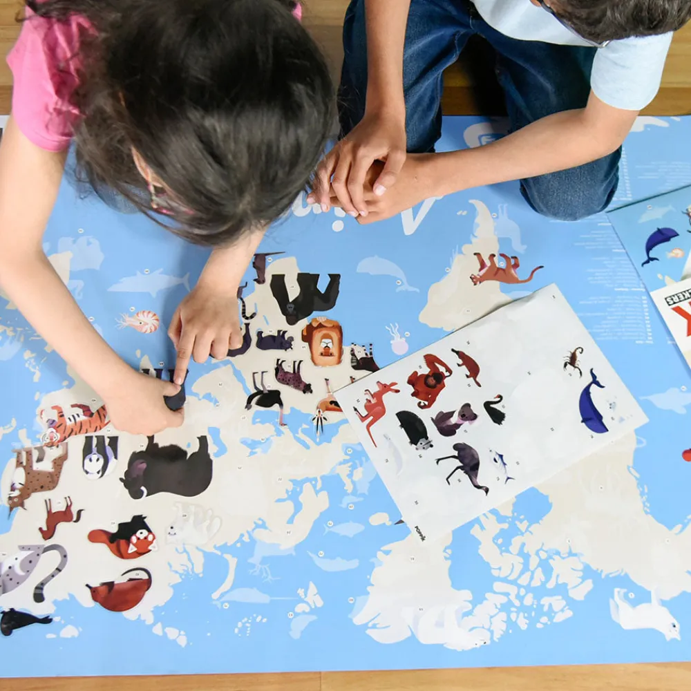 Best Poppik Educational Poster + 67 Stickers: Animals Of The World