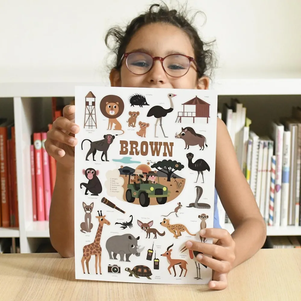 Cheap Poppik Educational Poster + 27 Stickers: Safari