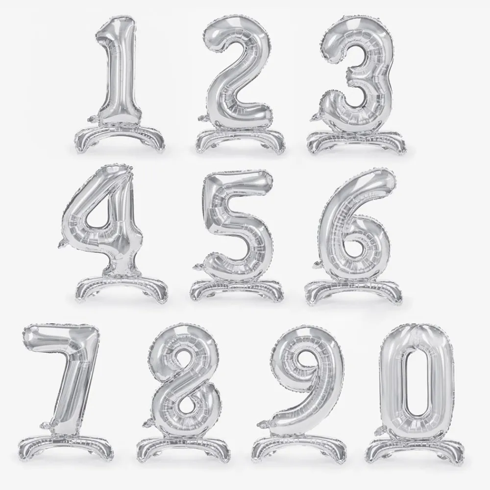 Best Party Deco Giant Air Balloon - Silver Number Balloon