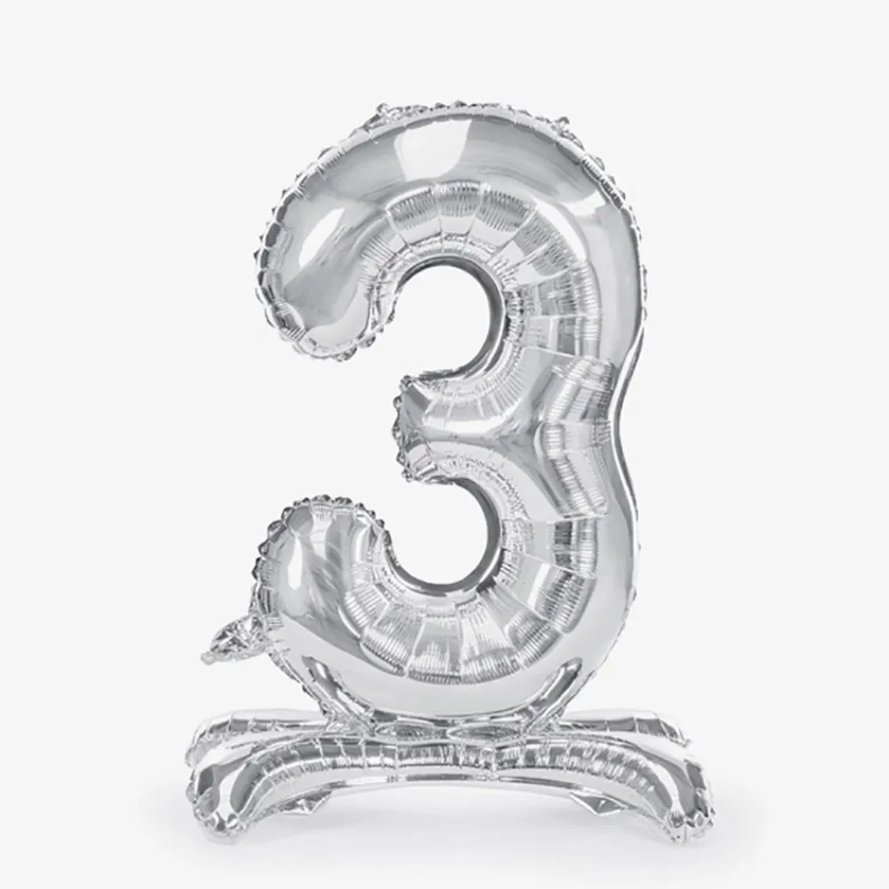 Best Party Deco Giant Air Balloon - Silver Number Balloon