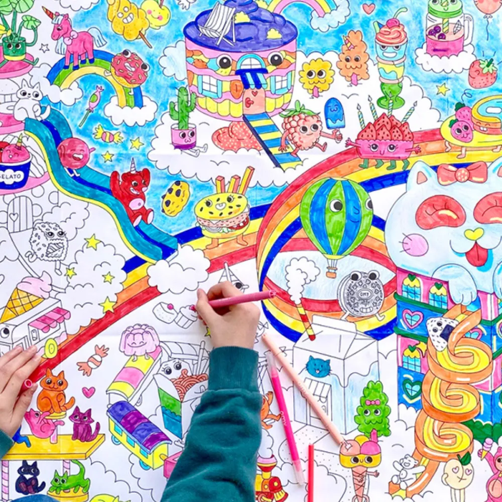 New Omy Giant Coloring Poster Kawaii