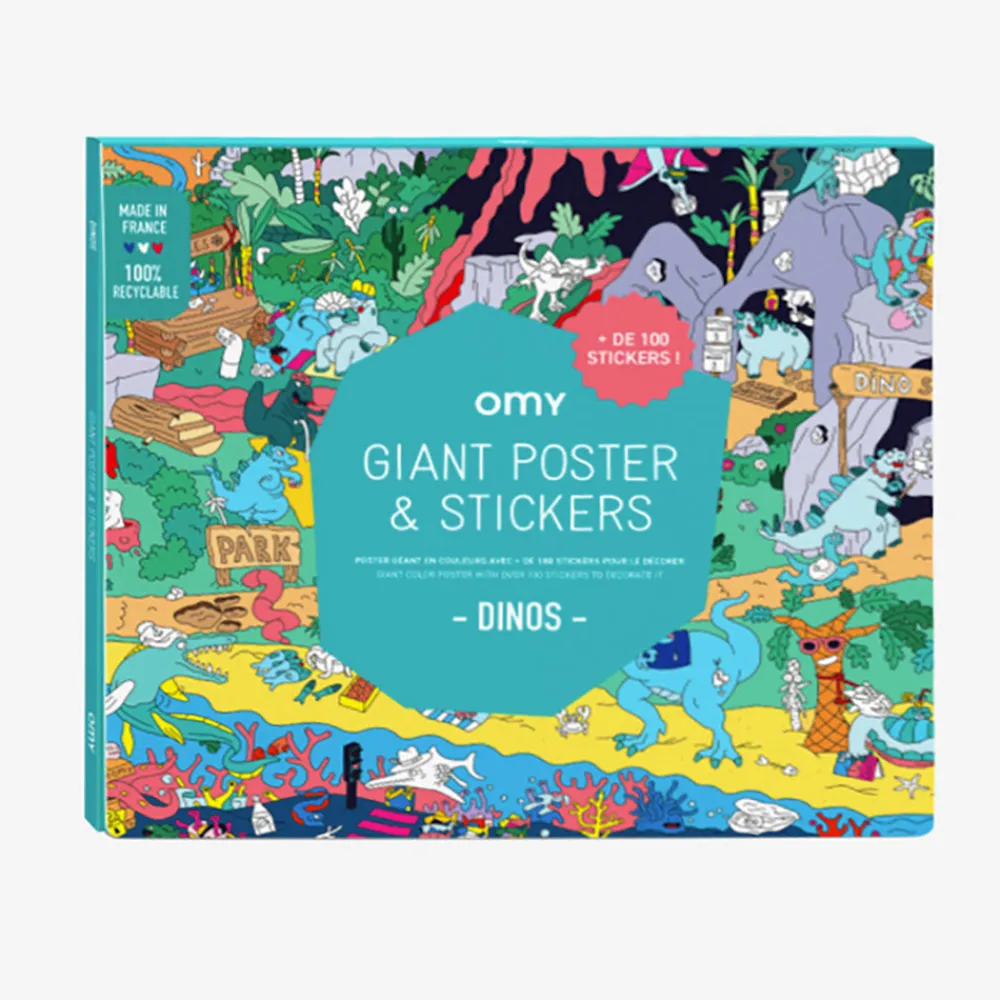 Sale Omy Giant Dinosaur Poster With Stickers
