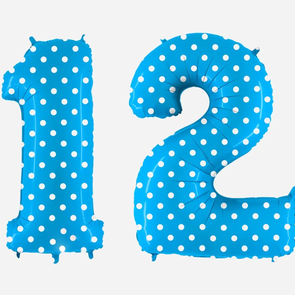 Best Sale Grabo Balloons Giant Helium Balloon - Giant Blue Number Balloon With White Dots