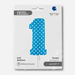 Best Sale Grabo Balloons Giant Helium Balloon - Giant Blue Number Balloon With White Dots