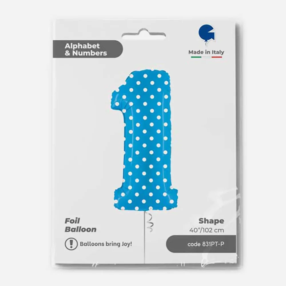 Best Sale Grabo Balloons Giant Helium Balloon - Giant Blue Number Balloon With White Dots