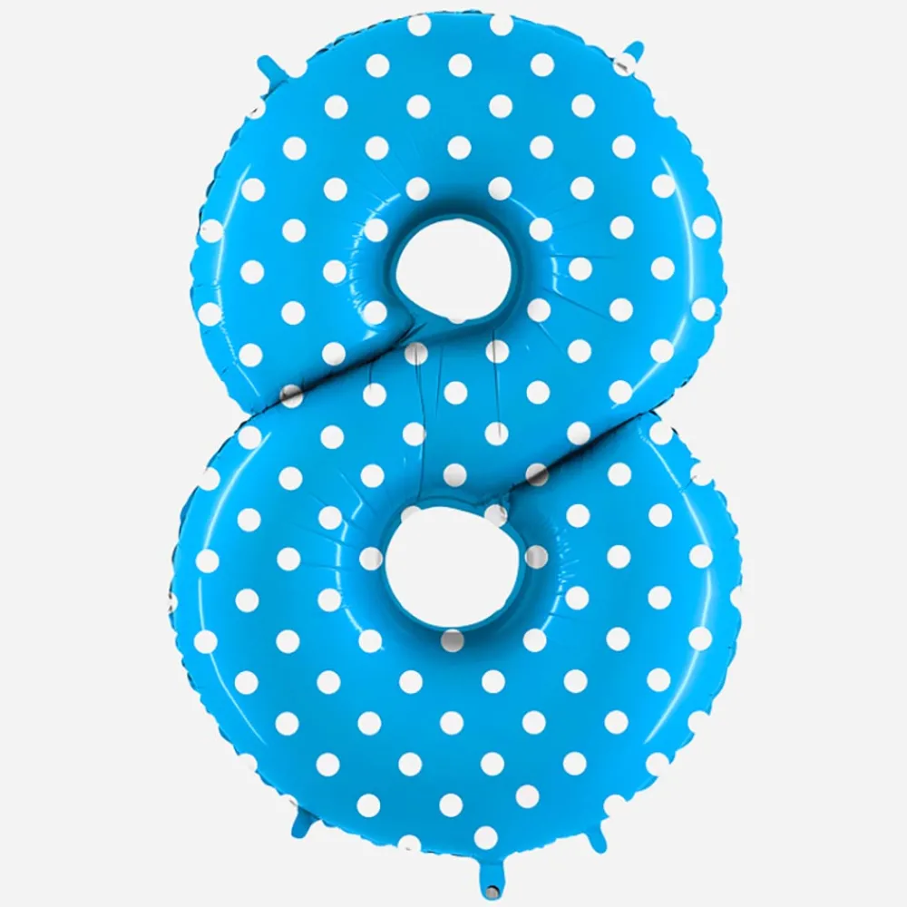Best Sale Grabo Balloons Giant Helium Balloon - Giant Blue Number Balloon With White Dots