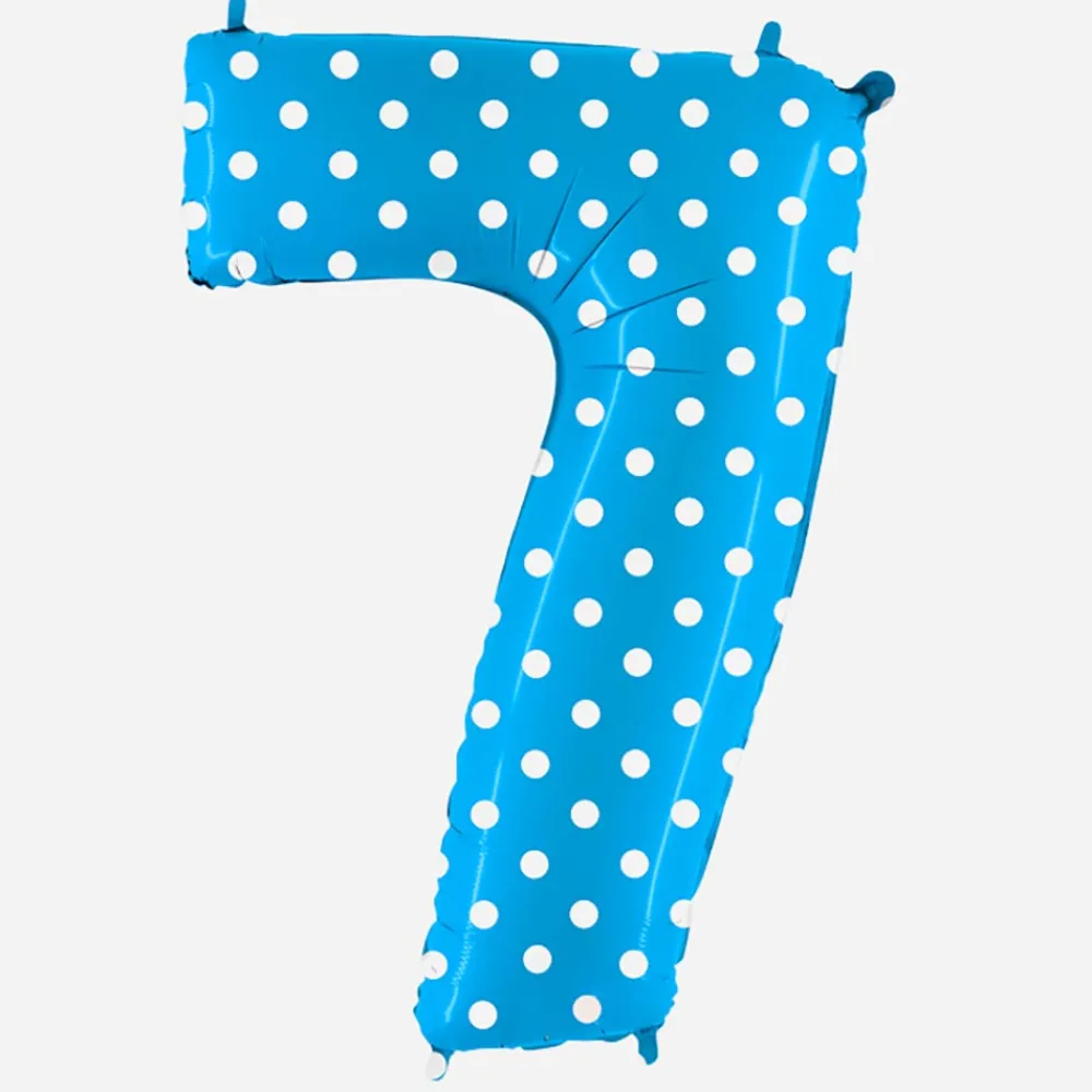 Best Sale Grabo Balloons Giant Helium Balloon - Giant Blue Number Balloon With White Dots
